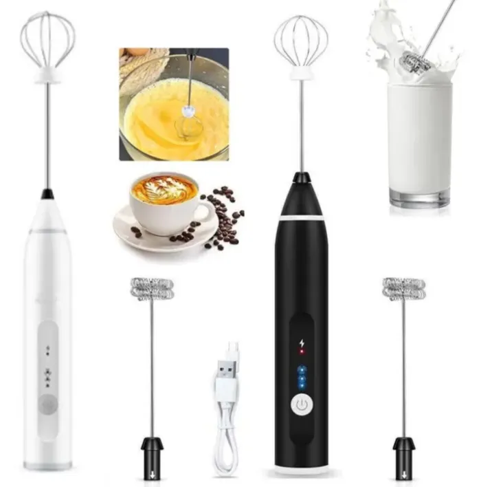 Household Electric Milk Foamer Rechargeable Handheld Cake Baking Blender Coffee Mixer Egg Beaters Milk Frother